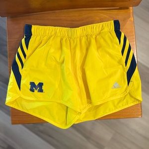 Adidas University of Michigan running shorts